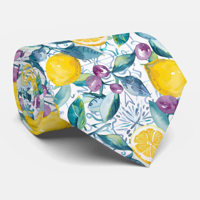 Lemon Pattern Men's Necktie  Slips (Rullad)