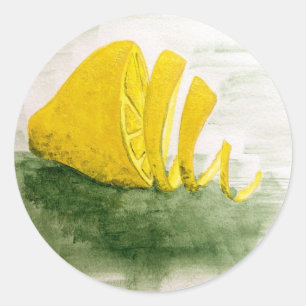 Lemon Peel-etikett Runt Klistermärke
