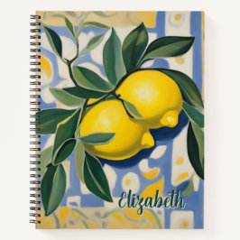 Lemon Personalized Modern Style Recipe Book