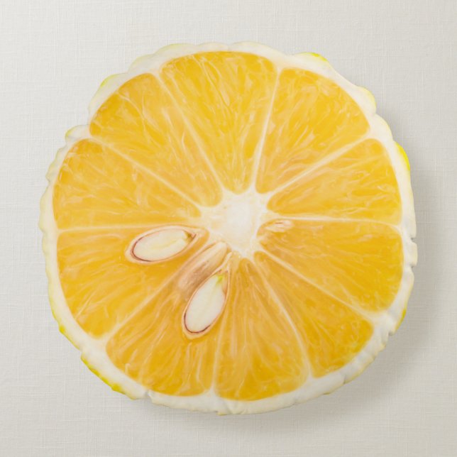 Lemon Photo Print-Dubbla sida Rund Kudde (Framsidan)