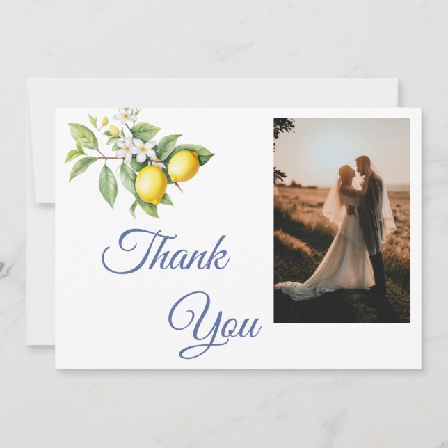 Lemon Photo Thank You Card Tack Kort (Framsida)