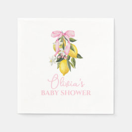 Lemon Pink Bow La Dolce Vita Baby Shower Pappersservett