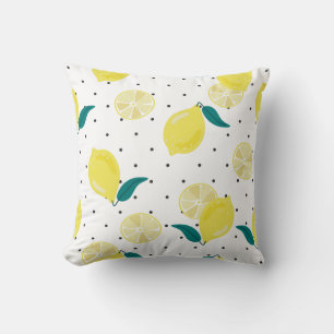 Lemon Polka Dot Kuddöverdrag Kudde