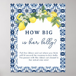 Lemon Positano Baby Shower Games med vattenfärg Poster