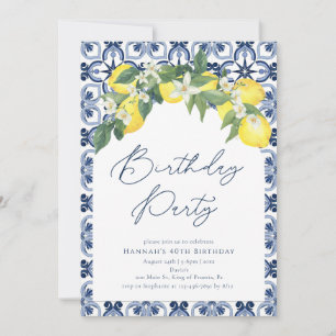 Lemon Positano Birthday Inbjudningar