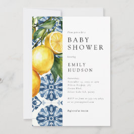 Lemon Positano Italy Baby Shower Inbjudningar