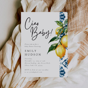 Lemon Positano Italy Baby Shower Inbjudningar