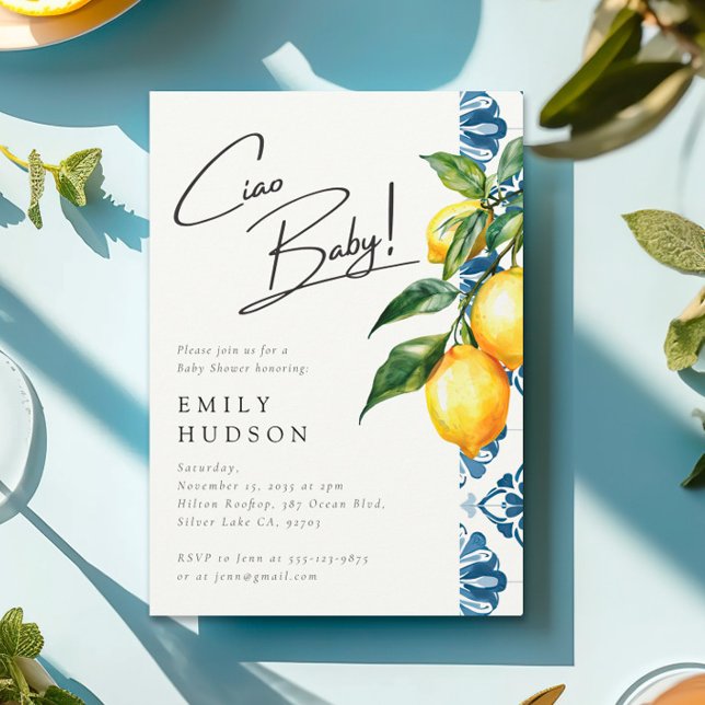 Lemon Positano Italy Baby Shower Inbjudningar (Skapare uppladdad)