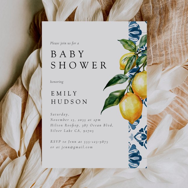 Lemon Positano Italy Baby Shower Inbjudningar (Skapare uppladdad)