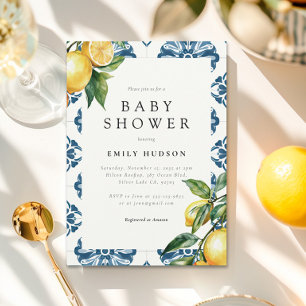 Lemon Positano Italy Baby Shower Inbjudningar