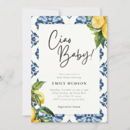 Lemon Positano Italy Baby Shower Inbjudningar
