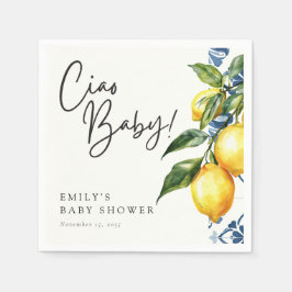 Lemon Positano Italy Baby Shower Pappersservett