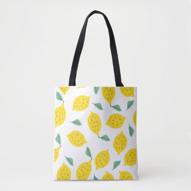 Lemon Print Bag, Brighten Your Style with a Trend Tygkasse (Framsida)
