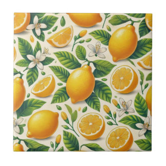 Lemon Print Ceramic Tile Kakelplatta