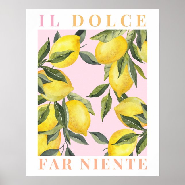 Lemon Print Italien Poster (Framsidan)
