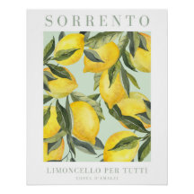 Lemon Print Italiensk Poster