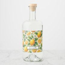 Lemon Print Limoncello Flaska-etikett