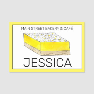 Lemon Pub Squares Bake Sale Cookie Bakery Pastry Namnbricka