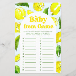Lemon Retro Baby Shower för objektspel för baby