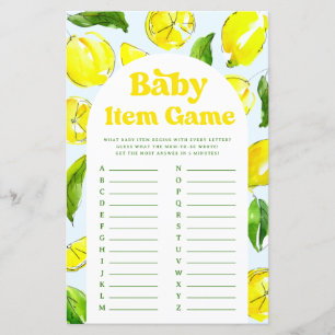 Lemon Retro Baby Shower för objektspel för baby