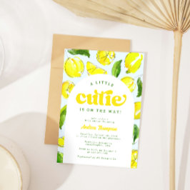 Lemon Retro Little Cutie Gult Arch Baby Shower Inbjudningar