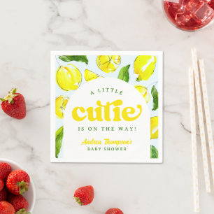 Lemon Retro Little Cutie Gult Arch Baby Shower Pappersservett