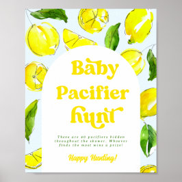 Lemon Retro Nappar Hunt Shower Games i Baby Poster