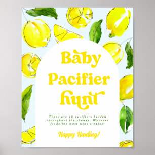 Lemon Retro Nappar Hunt Shower Games i Baby Poster