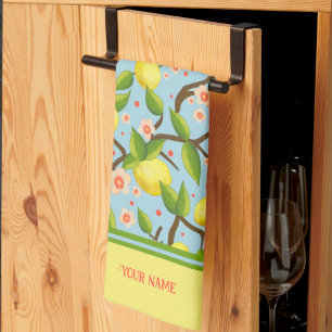 Lemon Roligt Söt för Blommigt av namnGult Kökshandduk