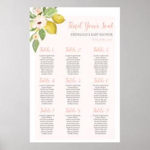 Lemon rosa Baby Shower Girl-sittdiagram Poster