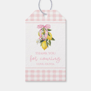 Lemon Rosa Bow-babydusch Presentetikett