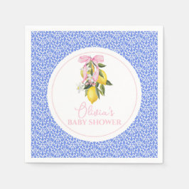 Lemon Rosa Bow La Dolce Vita Baby Shower Pappersservett