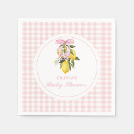 Lemon Rosa Bow-preppy Coquette babydusch Pappersservett