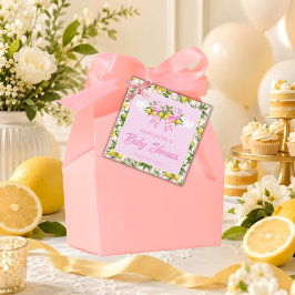 Lemon & Rosa Rutiga Baby Shower Slöja Gåvor Etiketter