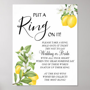 Lemon Sätt ett Ring-möhippa-spelmärke Poster