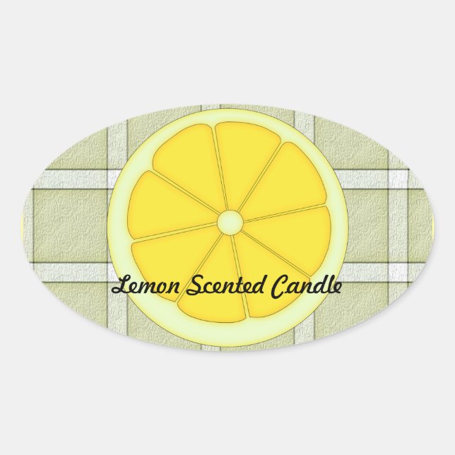 Lemon Scented Candle Sticker Ovalt Klistermärke (Framsida)