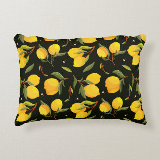 Lemon seamless pattern. Handpainted lemon illustra Prydnadskudde