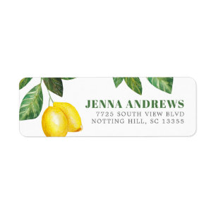 Lemon Season PERSONLIG ADRESS Returadress Etikett