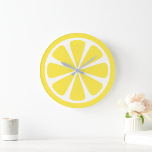 Lemon Segce Bright Gult Kitchen Clock Stor Klocka