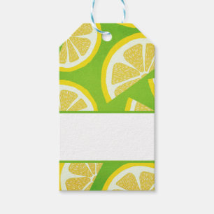 Lemon-segment på grön bakgrund i Lime  Presentetikett