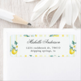Lemon Shabby Chic Vintage Blommig Returadress Etikett