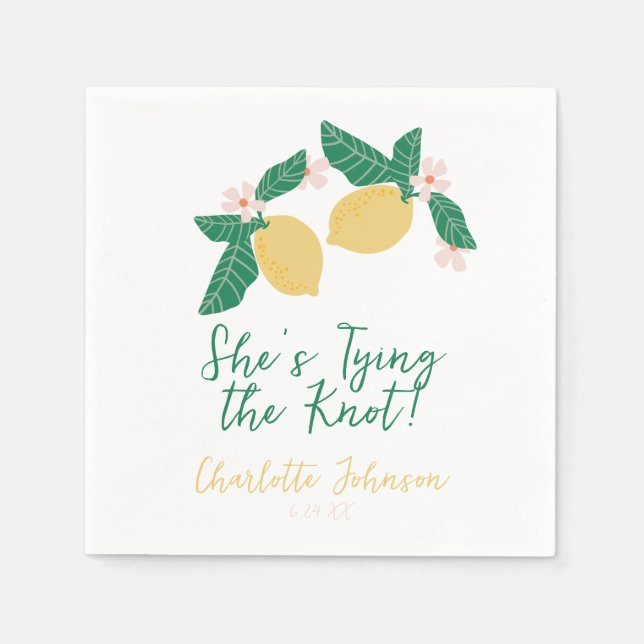 Lemon She's Tying the Knot Bridal Shower Pappersservett (Framsidan)