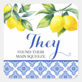 Lemon Shower Fyrkantigt Klistermärke