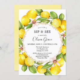 Lemon sip och ser, träffas och hälsar på flicka inbjudningar