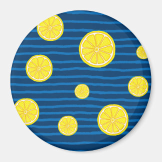 Lemon-skivor mönster magnet