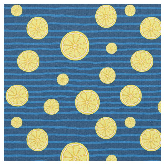 Lemon-skivor mönster tyg (Närbild)