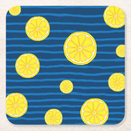 Lemon-skivor mönster underlägg papper kvadrat