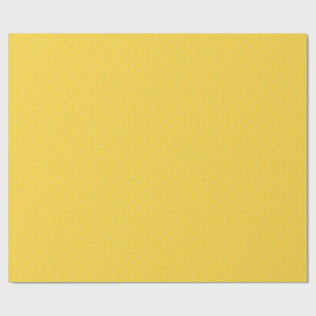 Lemon Slice Citrus Fruit Yellow Wrapping Paper Presentpapper (Platt)