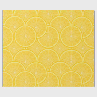 Lemon Slice Citrus Fruit Yellow Wrapping Paper Presentpapper