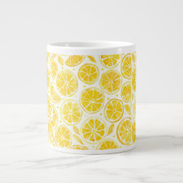 Lemon Slice Full Pattern Bright Yellow Kitchen Mug Jumbo Mugg